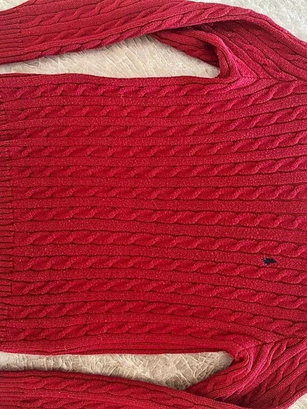 Ralph Lauren Cable Knit Crewneck Sweater in Red Size Medium